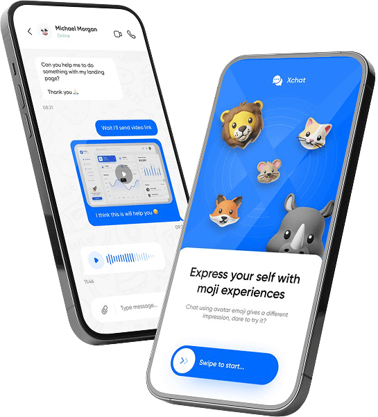 Illustration of mobile phone with chatbot app